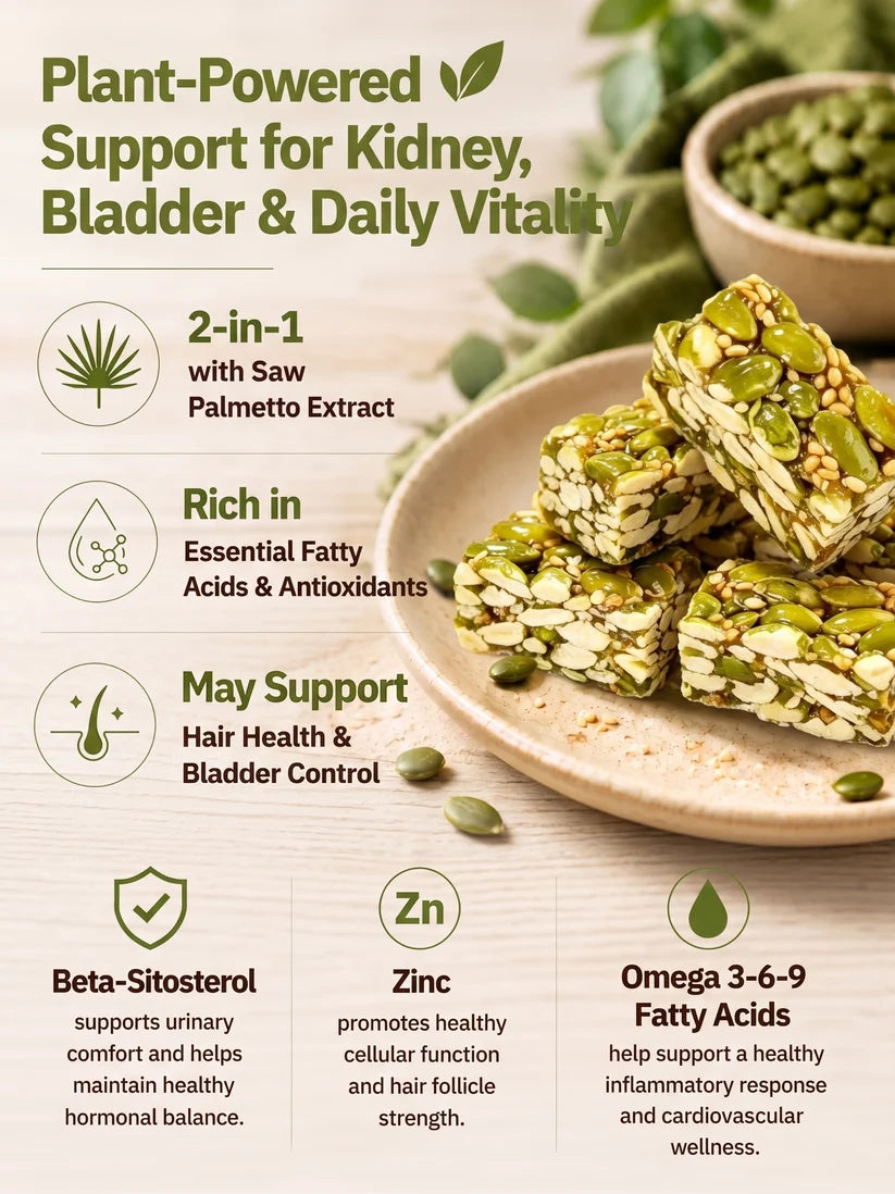 Pumpkin seed brittle - naturally strengthens the kidneys and protects the bladder from the inside out-Sherry