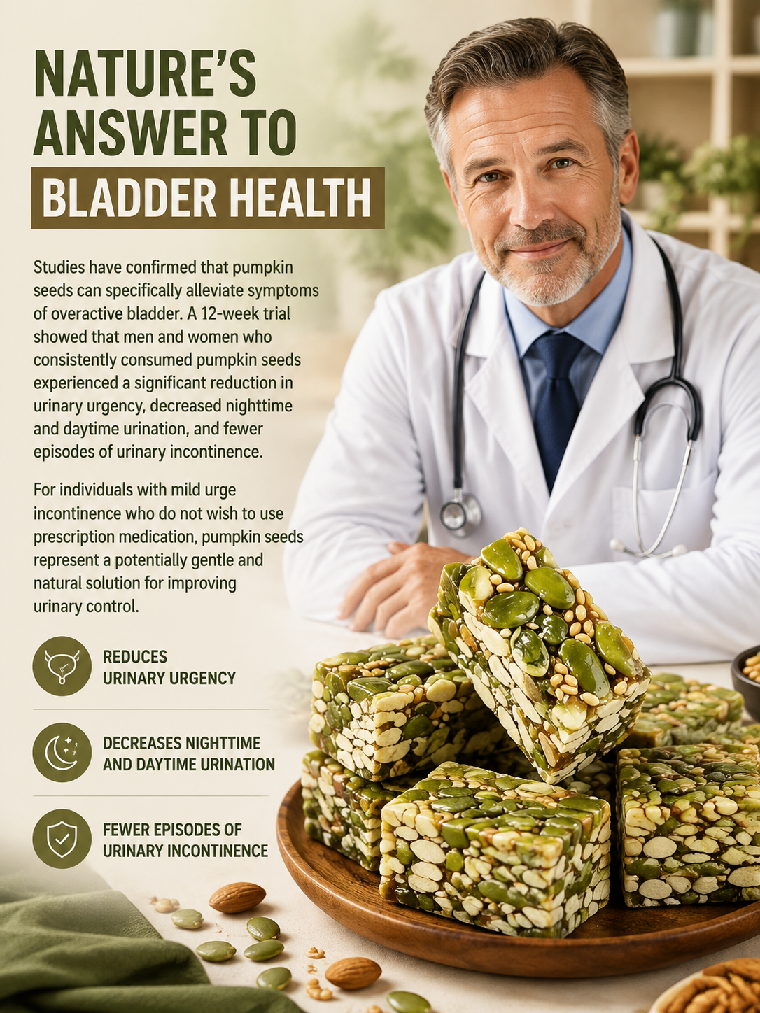 Pumpkin seed brittle - naturally strengthens the kidneys and protects the bladder from the inside out-Sherry